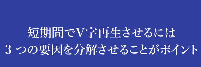 短期間でＶ字再生させるには3 つの要因を分解させることがポイント