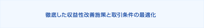 収益性改善施策と取引条件