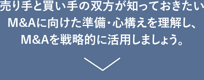 M&Aを戦略的に活用しましょう。