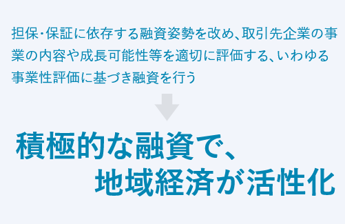 積極的な融資で、地域経済が活性化